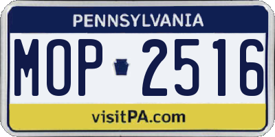 PA license plate MOP2516