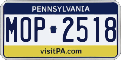 PA license plate MOP2518