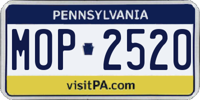 PA license plate MOP2520