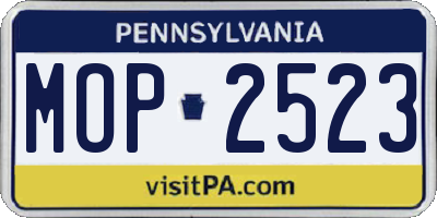 PA license plate MOP2523