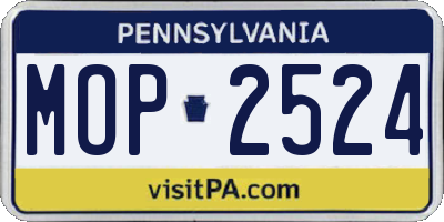 PA license plate MOP2524