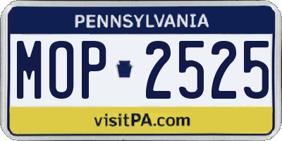 PA license plate MOP2525