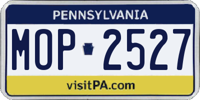 PA license plate MOP2527