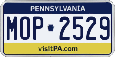 PA license plate MOP2529