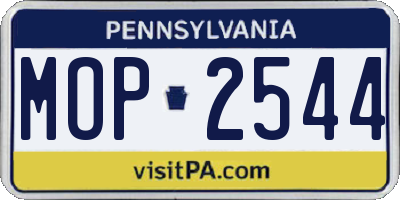 PA license plate MOP2544