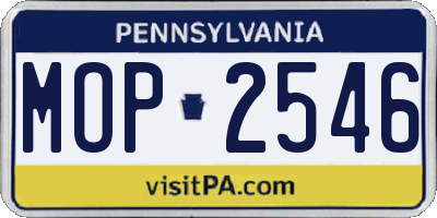 PA license plate MOP2546