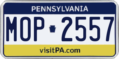 PA license plate MOP2557