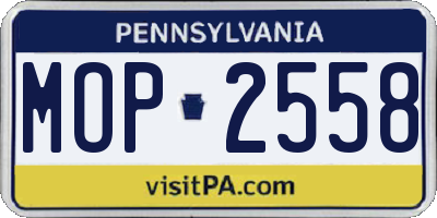 PA license plate MOP2558