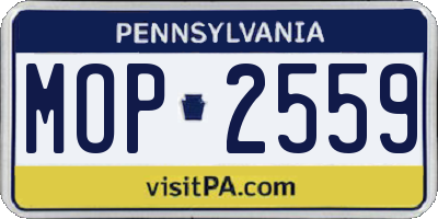 PA license plate MOP2559