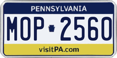 PA license plate MOP2560