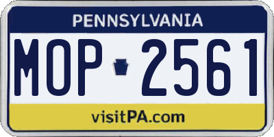 PA license plate MOP2561