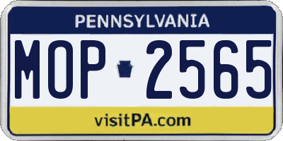 PA license plate MOP2565