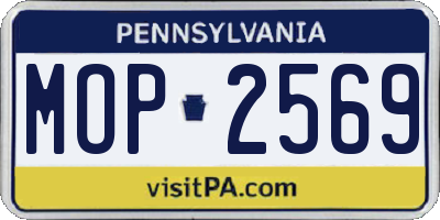 PA license plate MOP2569