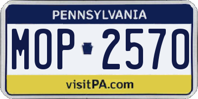 PA license plate MOP2570