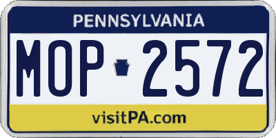 PA license plate MOP2572
