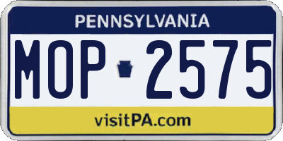 PA license plate MOP2575
