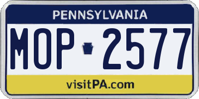 PA license plate MOP2577