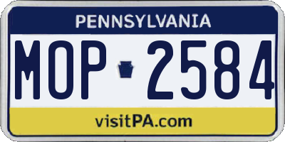 PA license plate MOP2584