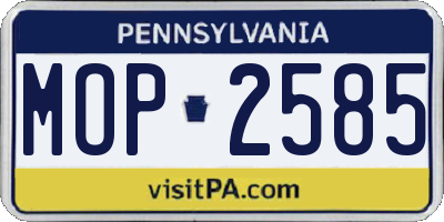 PA license plate MOP2585