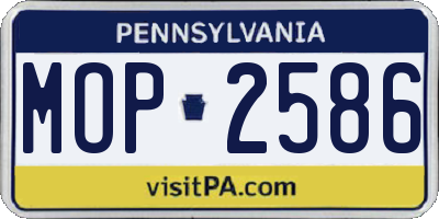 PA license plate MOP2586