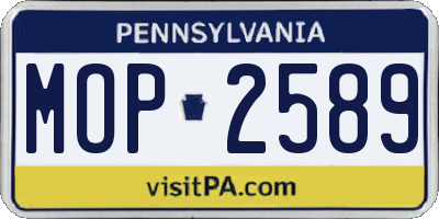 PA license plate MOP2589
