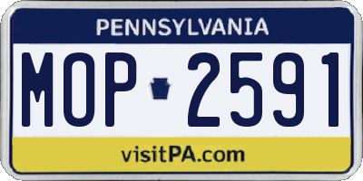 PA license plate MOP2591