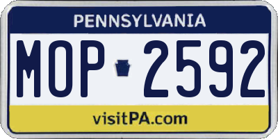 PA license plate MOP2592