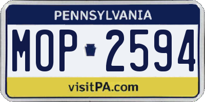 PA license plate MOP2594