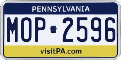 PA license plate MOP2596