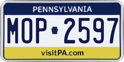 PA license plate MOP2597