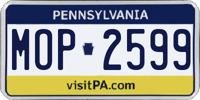 PA license plate MOP2599
