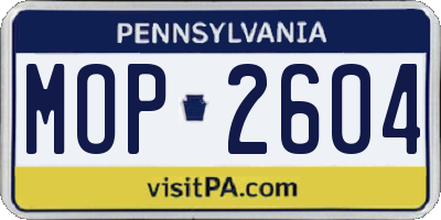 PA license plate MOP2604