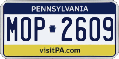 PA license plate MOP2609