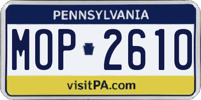 PA license plate MOP2610