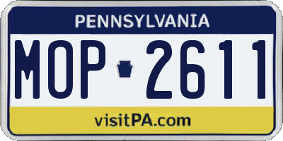 PA license plate MOP2611