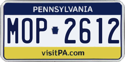 PA license plate MOP2612