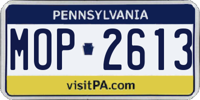 PA license plate MOP2613