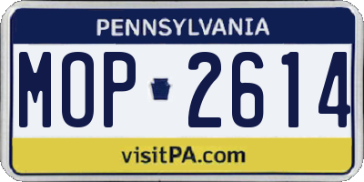 PA license plate MOP2614