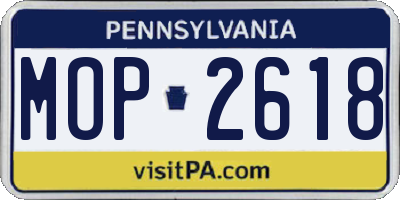 PA license plate MOP2618