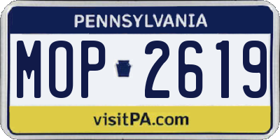 PA license plate MOP2619