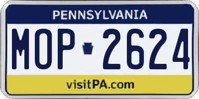 PA license plate MOP2624