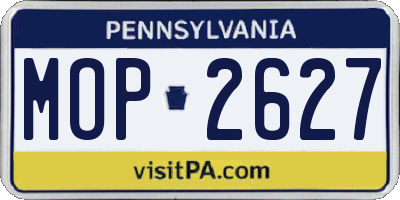 PA license plate MOP2627