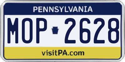 PA license plate MOP2628