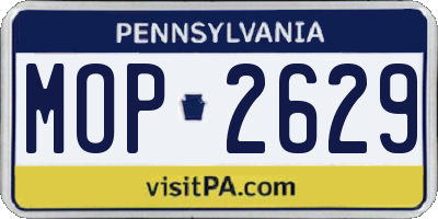 PA license plate MOP2629