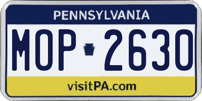PA license plate MOP2630