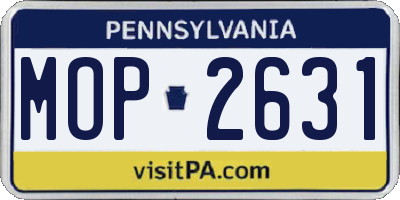 PA license plate MOP2631
