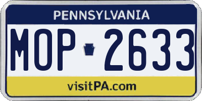 PA license plate MOP2633
