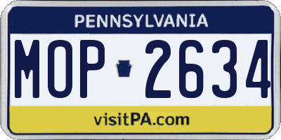 PA license plate MOP2634