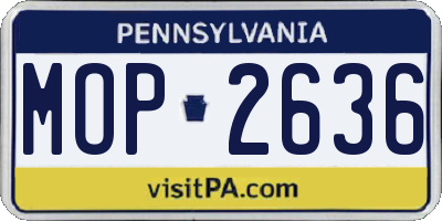 PA license plate MOP2636