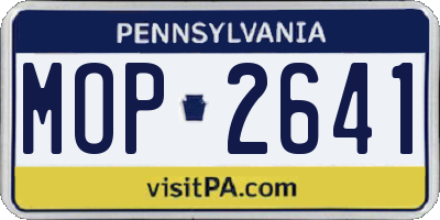 PA license plate MOP2641